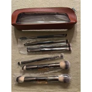 Maange 7 Pieces Cofee Brown Double-ended Make up Brushes Set With Bag